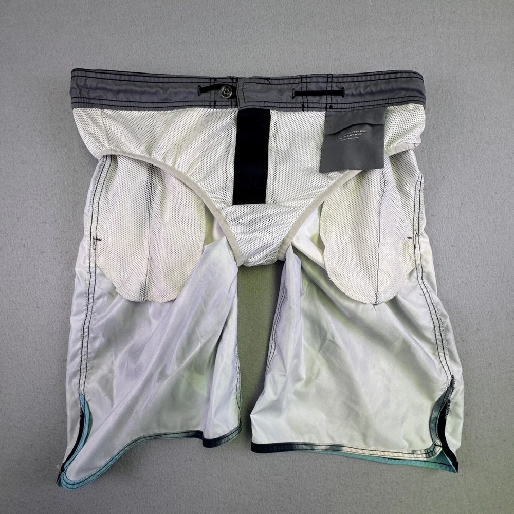Roundtree &‎ Yorke Men's Large Swim Trunks Blue Black Tie Dye Ombre Board Shorts